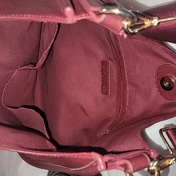 Classic Vegan Leather Messenger by ah•dorned Color Deep Red - Picture 5 of 9